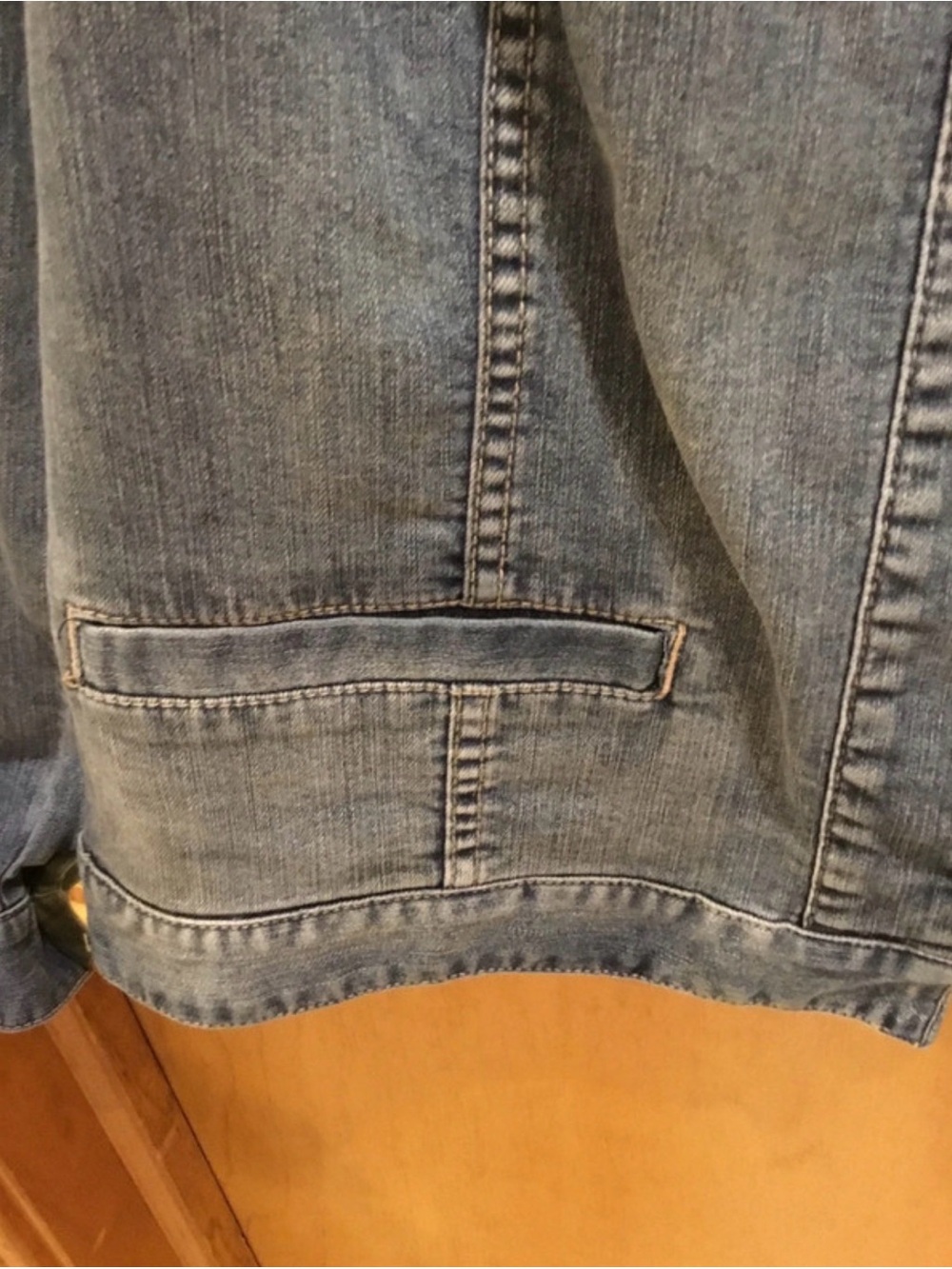 Chico's Washed Denim Jacket with Stud Detail Cotton Distressed Sz XL - Picture 6 of 7